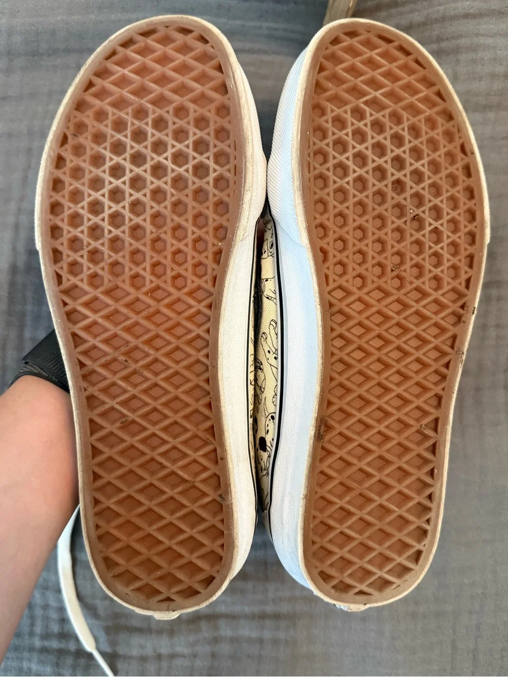 Vans 101 Dalmatians High-Top Skate Shoes - Cream/Black like New